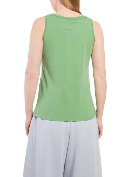 Yerse pentru Femei Bluză din Bumbac Fără mâneci Verde
