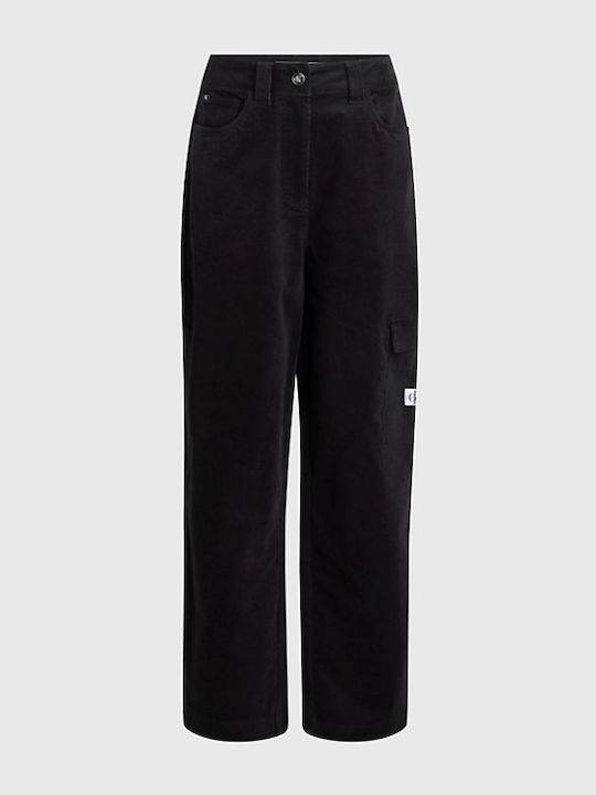 Hoch tailliert Damenjeans Schwarz