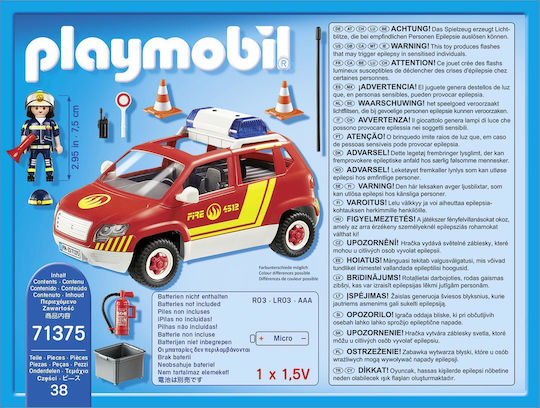 Playmobil City Action Chief Fire Officer Vehicle With Beacon And Siren for 5-10 years old
