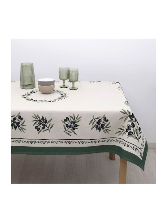 Dimeco Τραπεζομάντηλο Σετ Olivia Olive 140x220εκ.