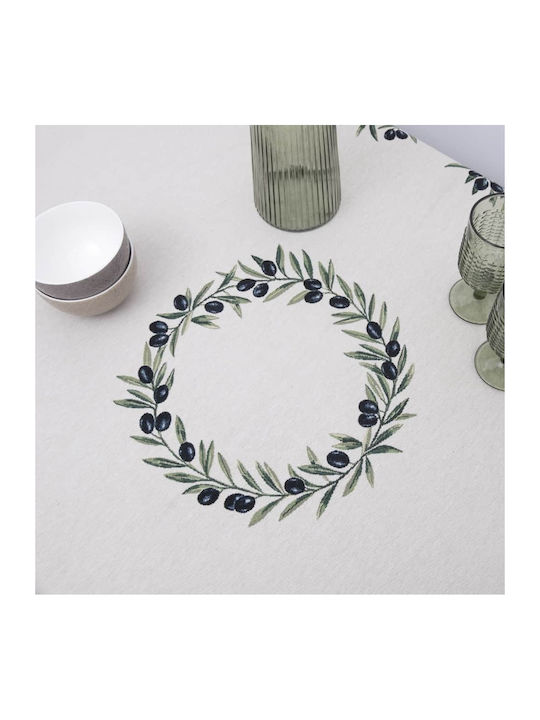 Dimeco Τραπεζομάντηλο Σετ Olivia Olive 140x220εκ.