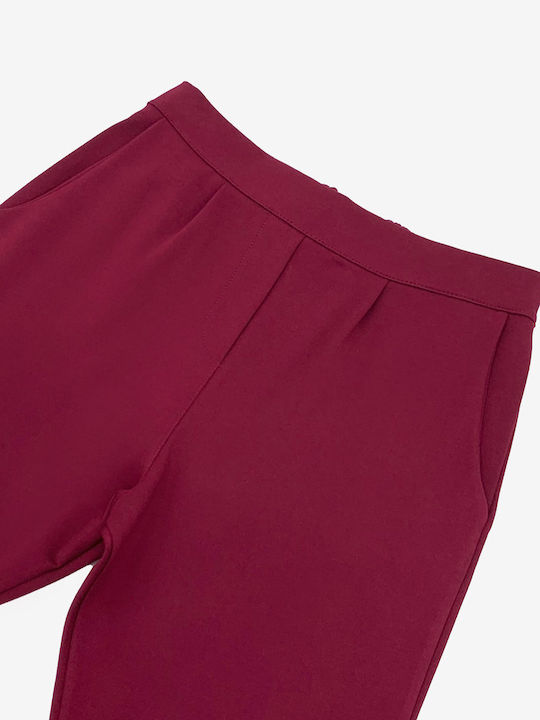 Garantie Women's Fabric Trousers Bordeaux