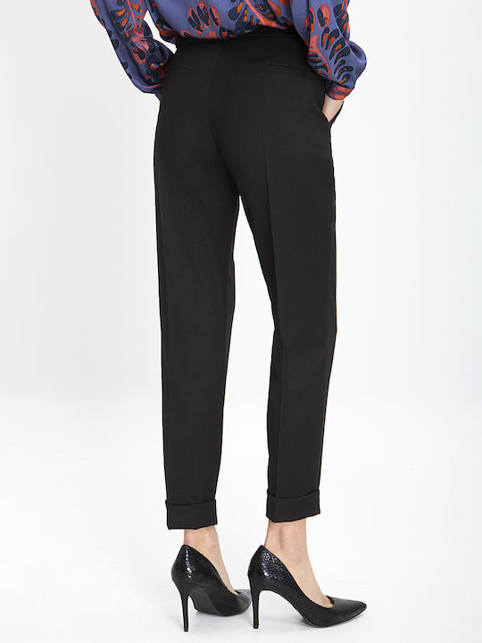 Laura Donini Pantaloni de damă Piele Pantaloni Black