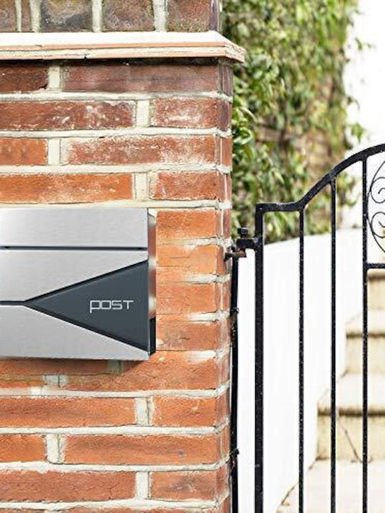 Songmics Outdoor Mailbox Metallic in Gray Color 37x10.5x37cm