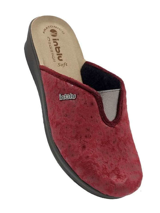 Leder Damen Hausschuhe Burgundisch