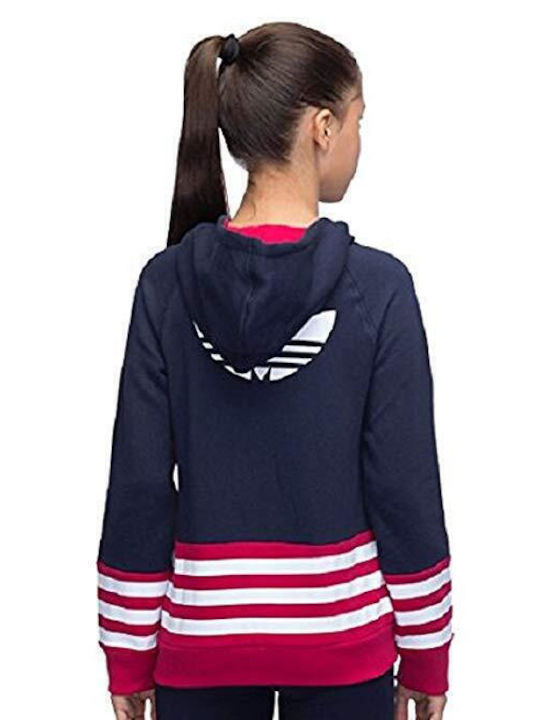 adidas Hanorac pentru copii J FL Hoodie G Albastru marin
