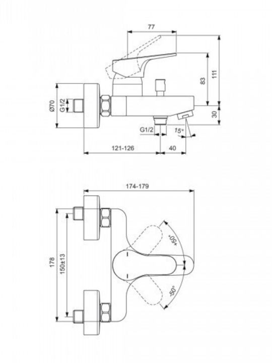 Ideal Standard Миксер Батерия Bathtub Red