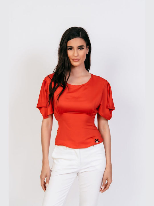 Donna Martha Women's Blouse Short Sleeve Orange