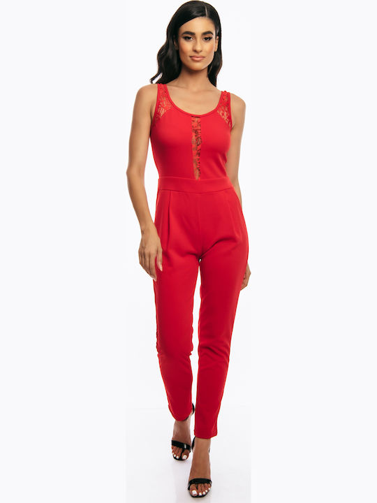 Women's Sleeveless One-piece Suit Red