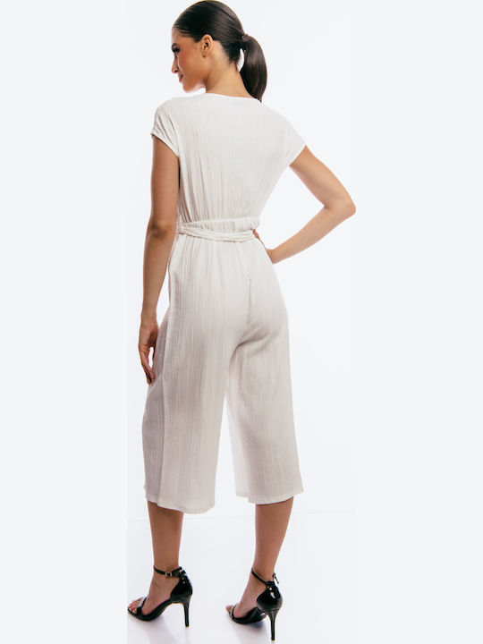 Women's Sleeveless One-piece Suit White