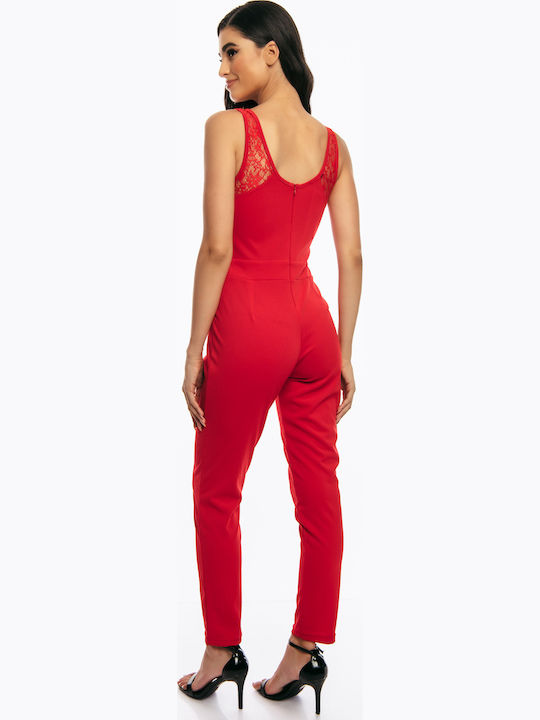 Women's Sleeveless One-piece Suit Red