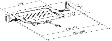Brateck Vesa Compatible 75x75 100x100 Cooling Pad for Laptop up to 17" with 1 Fan and Lighting