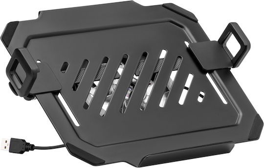 Brateck Vesa Compatible 75x75 100x100 Cooling Pad for Laptop up to 17" with 1 Fan and Lighting