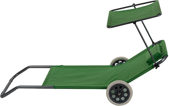 Muhler Beach Sunbeds Green Foldable Steel 147x52x24cm 4 Pieces