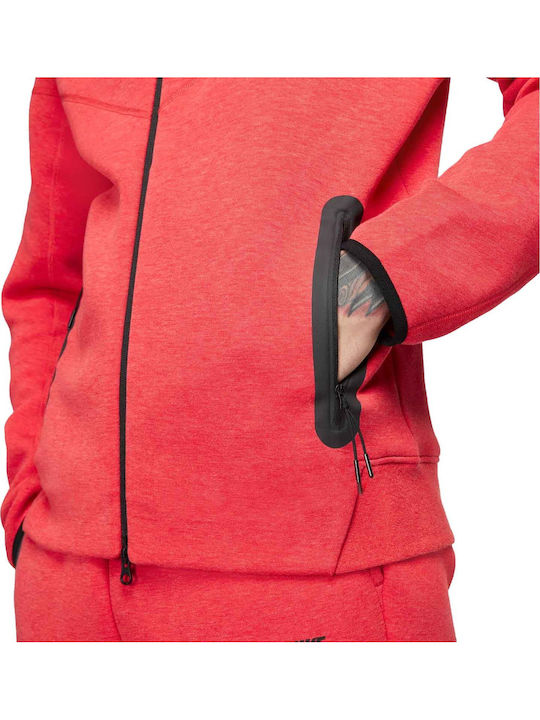 Tech Fleece Windrunner Cardigan With Red Hood