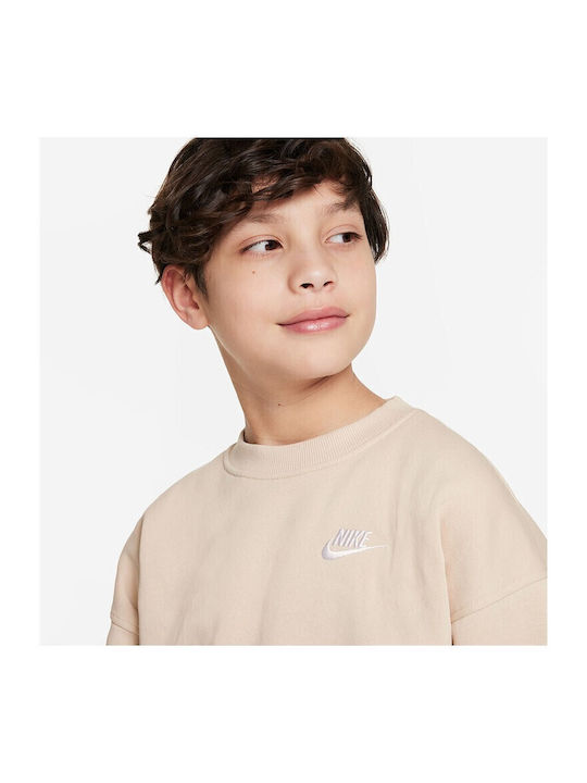 Fleece Παιδικό Φούτερ Μπεζ Sportswear Club