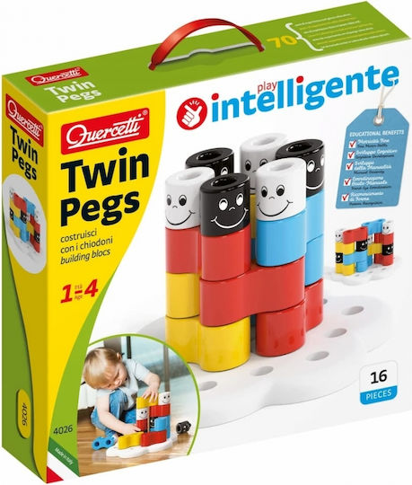 Quercetti Plastic Construction Toy Twin Pegs for Children 1++ Years