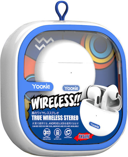 Yookie YKS8N Earbud Bluetooth Handsfree Earphones with Charging Case Blue