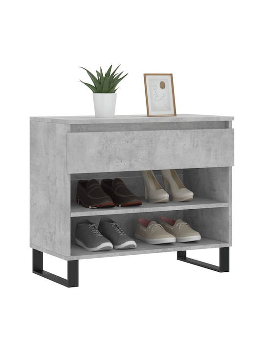 Ξύλινη Παπουτσοθήκη με 2 Ράφια Γκρι Μ70xΠ36xΥ60cm