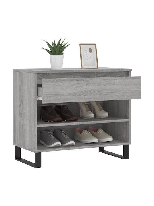 Ξύλινη Παπουτσοθήκη με 2 Ράφια Γκρι Μ70xΠ36xΥ60cm