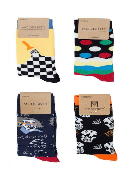 Modernty Einstein Γυναικείες Κάλτσες με Σχέδια Πολύχρωμες 4Pack Modernty Einstein Γυναικείες Κάλτσες με Σχέδια Πολύχρωμες 4Pack