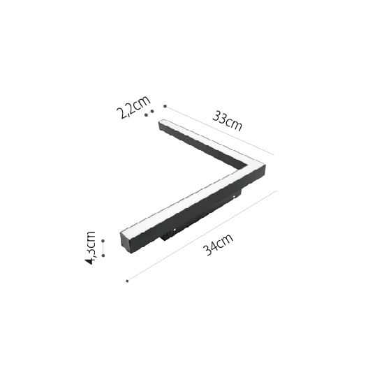Inlight LED Γραμμικό Φωτιστικό Τοίχου 24W Θερμό Λευκό 30εκ.