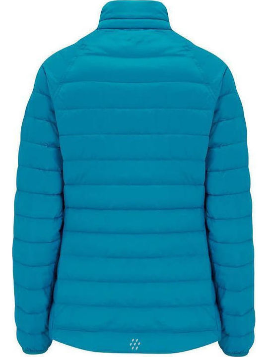Polar Κοντό Γυναικείο Puffer Μπουφάν Διπλής Όψης για Χειμώνα Light Petrol