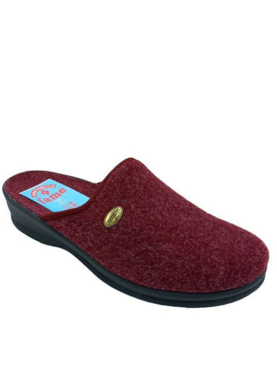 FAME Winter Women's Slippers in Burgundy color