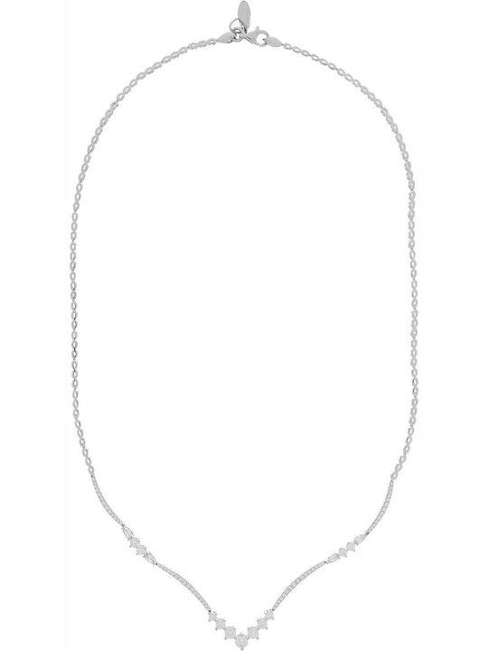 Vitopoulos Set with Necklace , Earrings & Ring from White Gold 14K with Stones