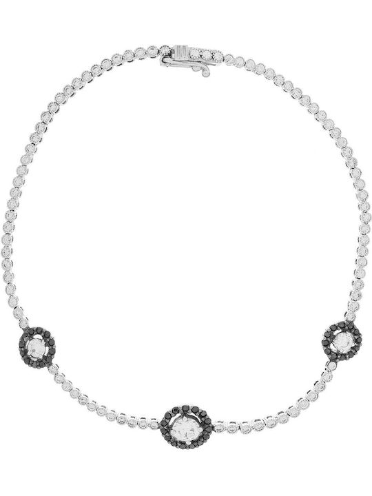Vitopoulos Set with Necklace , Earrings & Ring from White Gold 14K with Stones