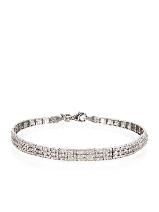 Vitopoulos Set with Necklace , Earrings & Ring from White Gold 14K with Stones