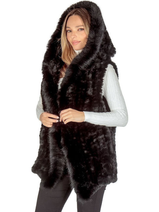 Frauen Pelz Black FUR-45845 (BLK)