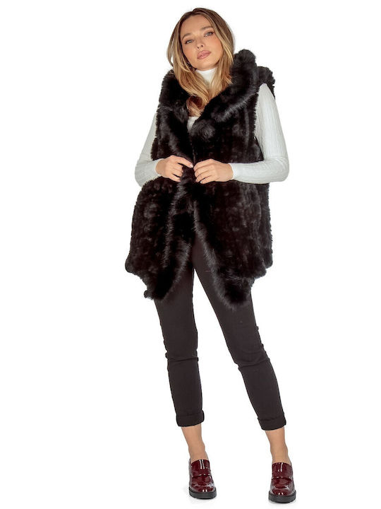 Frauen Pelz Black FUR-45845 (BLK)