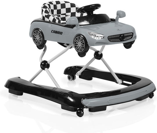 Cangaroo Cabrio Baby Walker with Music for 6+ Months Gray
