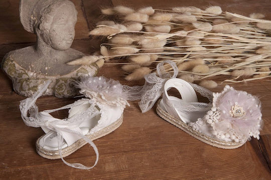 Baby Bloom Pantofi De Botez Din Țesătură Espadrile Ivoire
