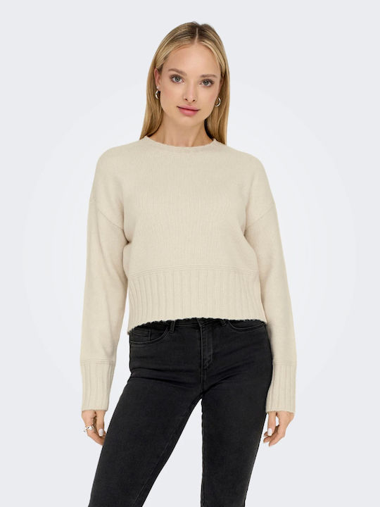 Only Damen Langarm Pullover Beige