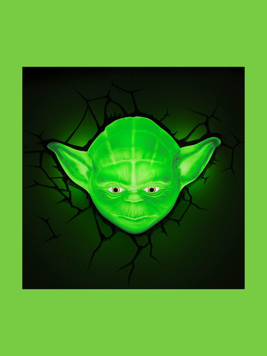 3DLightFX Led Plastic Kids Wall Light Star Wars Yoda 3D