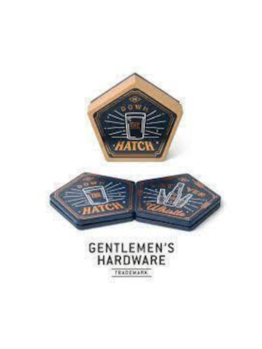 Gentlemen's Hardware Round Ceramic Brown Coasters 13.5cm 4pcs