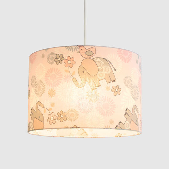 Veis Kids Single Ceiling Light E27 Elephants 35x24cm