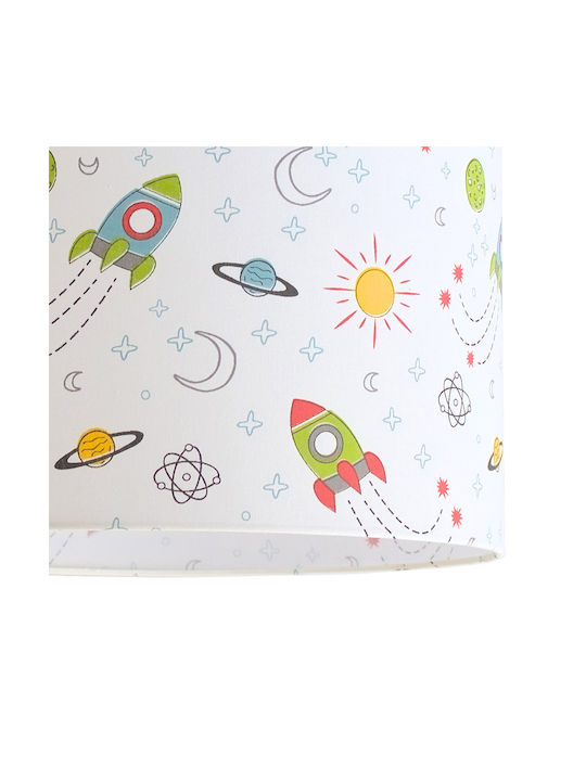 Veis Kids Plastic Single Ceiling Light E27 White 15W 35x24cm