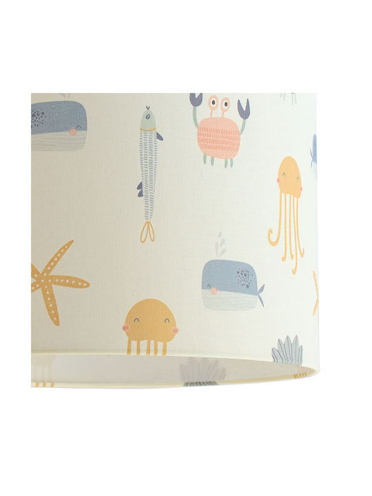 Veis Kids Plastic Single Ceiling Light E27 Friends Beige 15W 35x24cm
