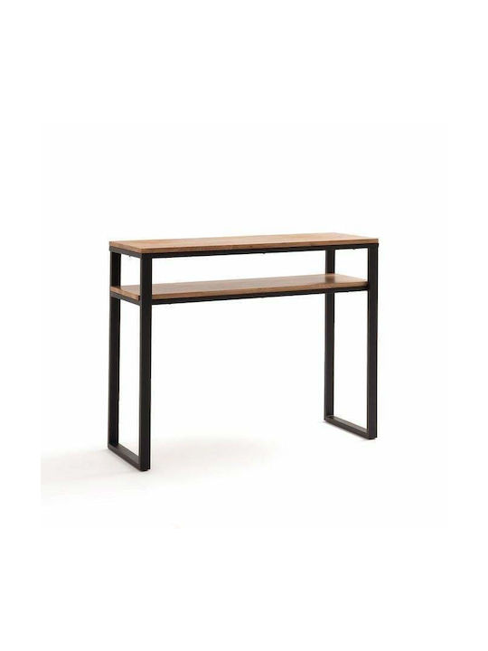 Consolă din Lemn Masiv și Metal Open Oak L100xL30xH90buc