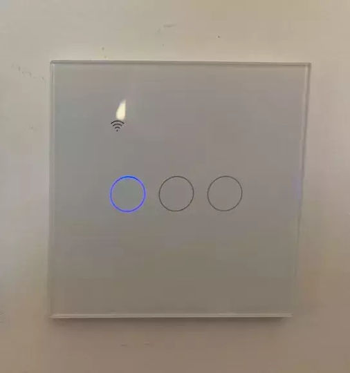 Aubess Comutator De Perete Electric Încastrat Tactil Wi-Fi Triplu Alb