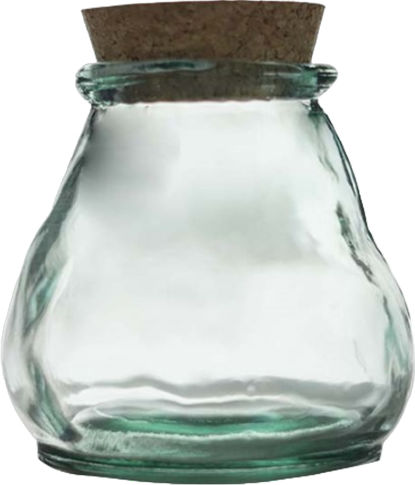 Glass Drops Βάζο Γενικής Χρήσης με Φελλό Γυάλινο Διάφανο 380ml