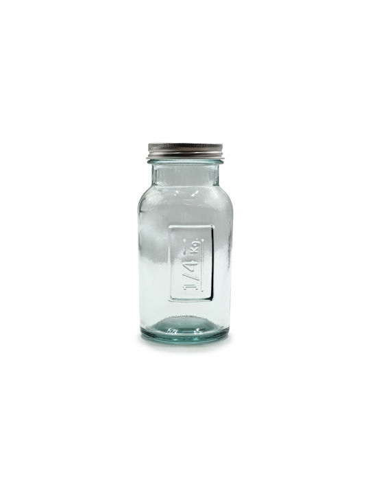Glass Drops Βάζο Γενικής Χρήσης με Καπάκι Γυάλινο Διάφανο 250ml