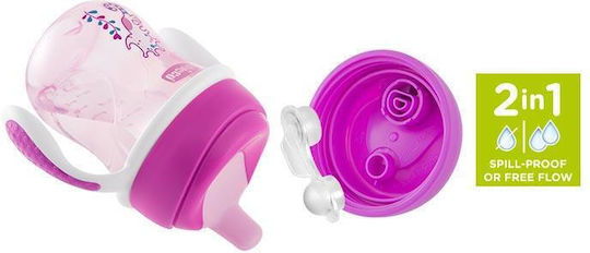 Chicco Training Cup Εκπαιδευτικό Μπιμπερό Πλαστικό με Λαβές Μωβ για 6m+ 200ml