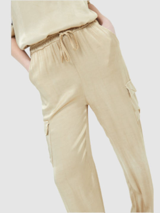 Pantaloni cargo Satin Beige