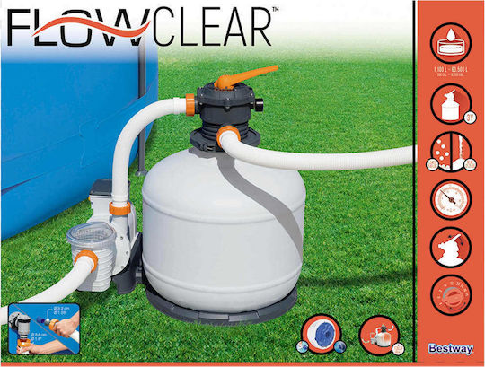 Bestway Flowclear Pompa De Apă Pentru Piscină Cu Filtru Monofazică Cu Alimentare Maximă Lt/h