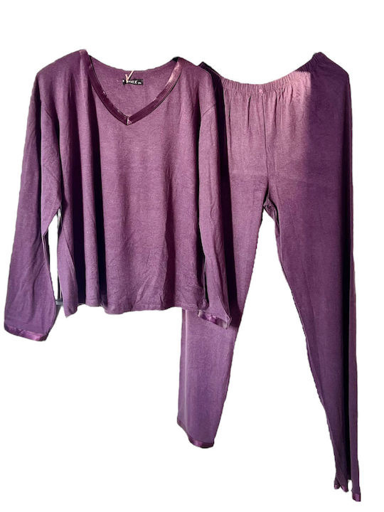 Eliz Winter Women's Pyjama Set Purple -Purple