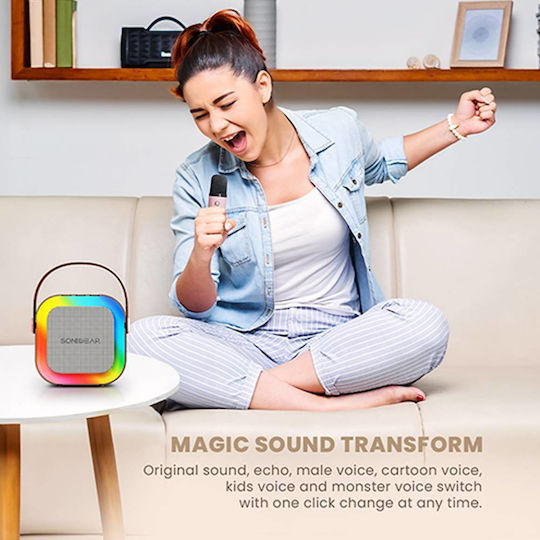 Sonic Gear Boxă Karaoke cu Microfon Fără Fir și Efecte de Iluminare IOX K200 IOXK200P Roz